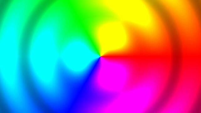 Color burst radial rainbow spectrum rotating 4K seamless loop GPU shader motion graphics background vibrant