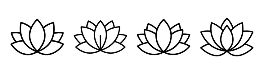 Vector lotus flower illustration design elements for yoga and meditation clip art and graphic design