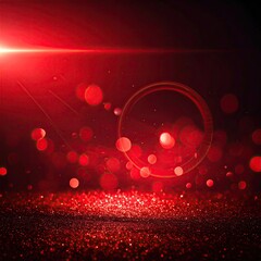 Abstract red background with glowing particles and light effects