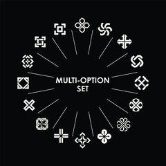 Multi Option Abstract Geometric Symbols Circle Y2K Asset