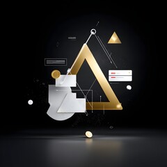 Minimal illustration double exposure showing arrows and buildings, corporate growth story, white background