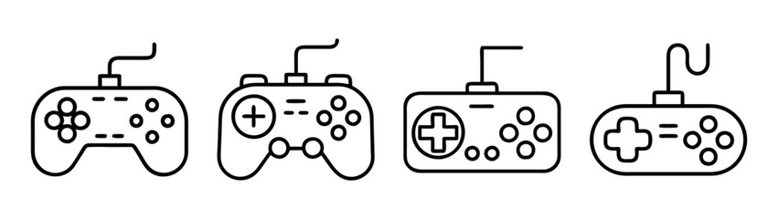 Various game controllers vector illustration for gaming console and pc controllers design assets