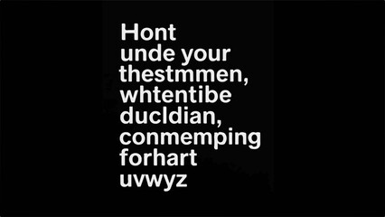 Abstract typographic art with a dark background and white text, creating a mysterious and intellectual feel.