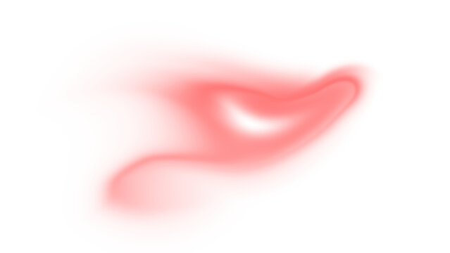 Abstract red blur shape on transparent background