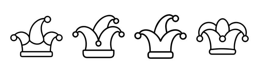 Find clip art of jester hats, fool hats, carnival hats, mardi gras hats, jester cap, fool cap vector © IsratJahan