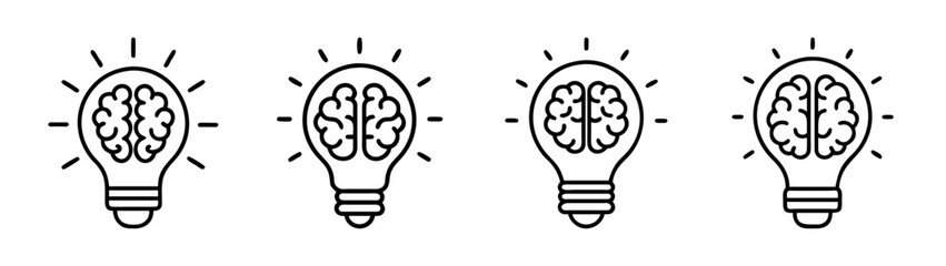 Brain lightbulb idea creativity innovation intelligence mind thinking solution concept design vector © IsratJahan