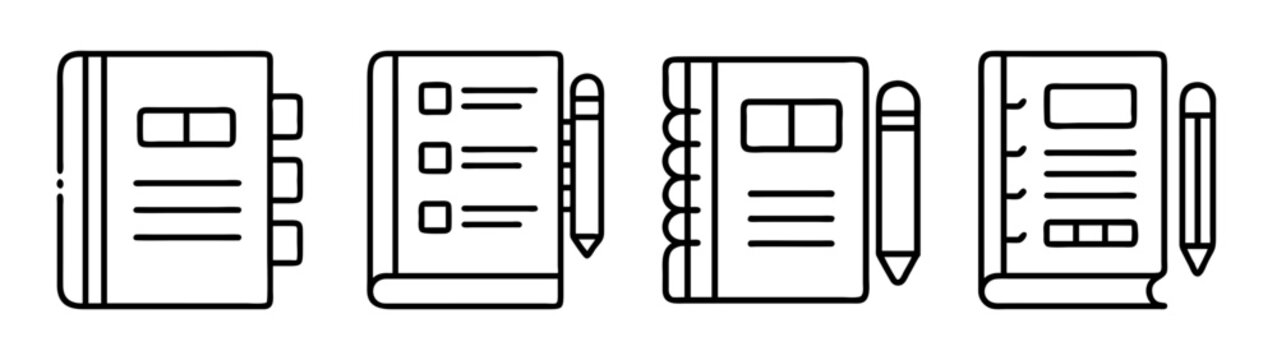 Notebooks and planners with pencils vector illustration for organization and planning concept design