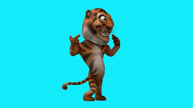 Fun 3D cartoon tiger (with alpha channel)