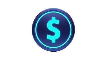 Obraz premium Glowing Dollar Coin Icon