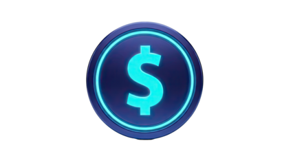Glowing Dollar Coin Icon