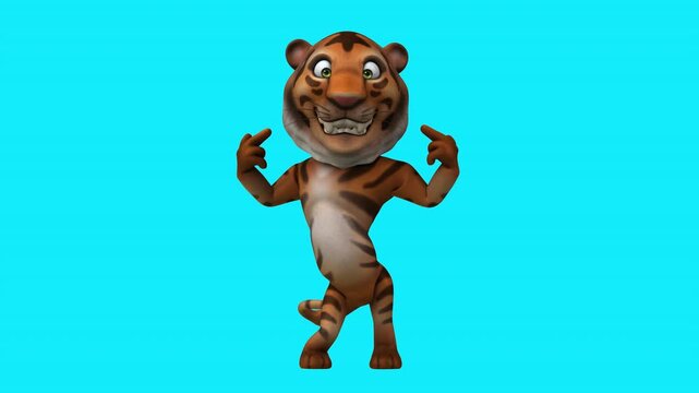 Fun 3D cartoon tiger (with alpha channel)