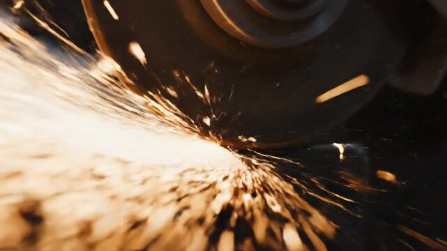 Close-Up of a Sharpened Steel Blade with Sparks Flying 4K 10s