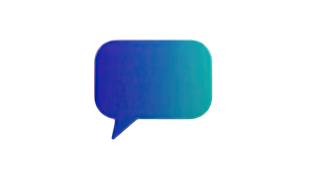 3D Gradient Speech Bubble Icon - Powered by Adobe