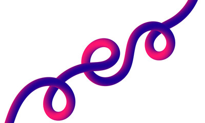 Obraz premium A vibrant twisting purple and pink ribbon design on transparent background