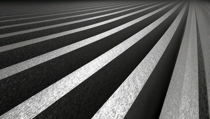 Angled rows of metallic gray and black bars, creating a receding pattern