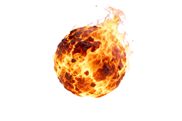 Flaming Sphere of Fire with Intense Heat Visual