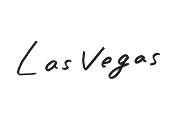 手書き風筆記体で書かれた『Las Vegas』の英字デザイン文字｜ラスベガス, 日本語表記, 英字, 筆記体, 手書き