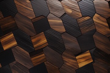 Abstract background creating a dynamic texture with dark and light wood panels