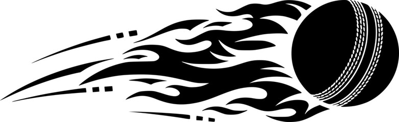 Cricket Ball Flying Speed Motion Vector Illustration