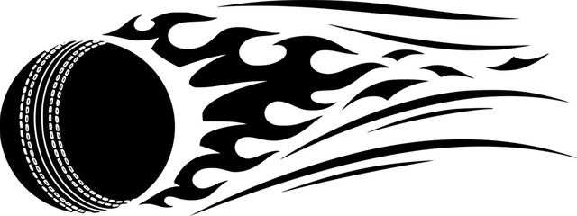 Cricket Ball Flying Speed Motion Vector Illustration