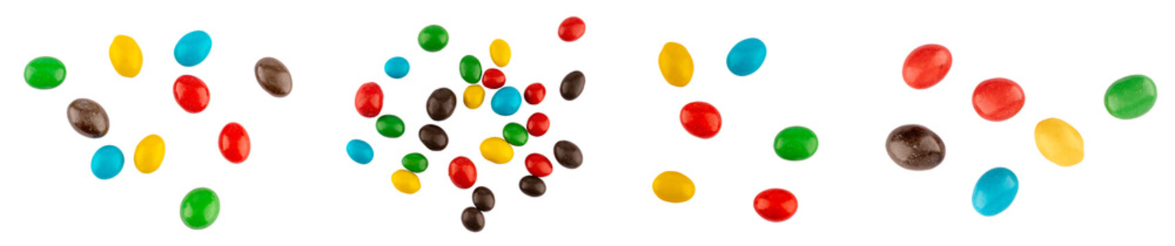 Chocolate peanut candy colorful glaze scattered dragee isolated