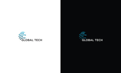 business global tech logo design vector template