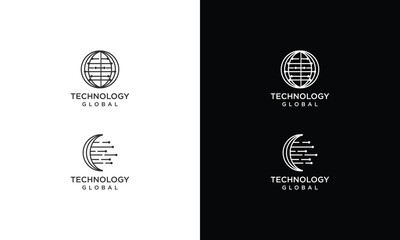 business global tech logo design vector template