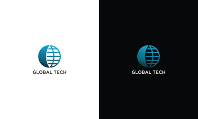 business global tech logo design vector template