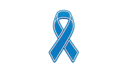 Blue awareness ribbon with white trim