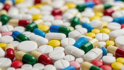 Colorful Pills and Capsules Background