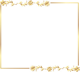 frame with leaves gold border Golden Border Warm Color Frame