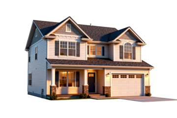 Modern Two - Story Suburban House with Garage