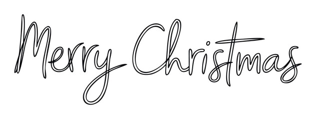 Elegant Merry Christmas script lettering with a distinctive double line style perfect for seasonal greeting posts festive holiday cards and celebratory social media messages