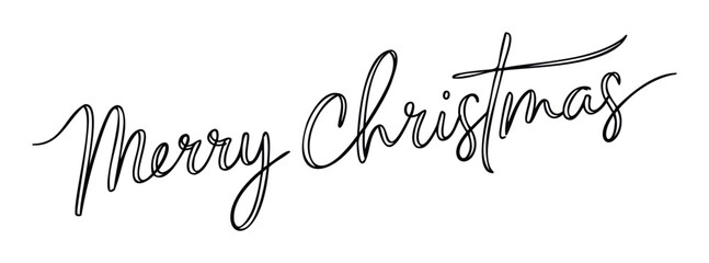 Elegant handwritten Merry Christmas text in a modern calligraphy style perfect for holiday greetings, festive promotions, seasonal banners, and celebratory event decorations