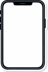 A flat illustration of a modern smartphone with a blank white screen and rounded corners