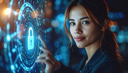 Cybersecurity Concept with Global Network Security and Business Protection