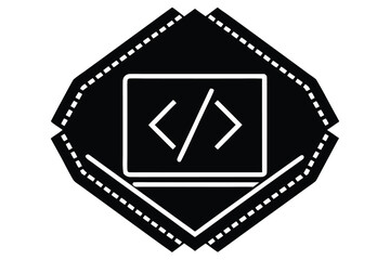 programming code vector icon silhouette