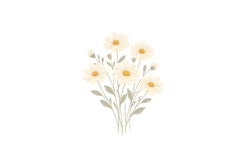 Fototapeta premium Soft Cream Yellow Floral Illustration for Minimal Decorative Design Elements