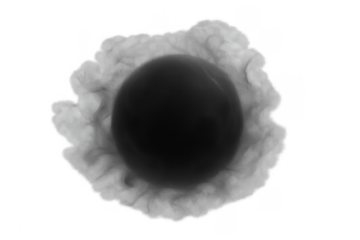 Black hole event horizon with smoke effect transparent