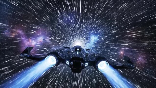 High Speed Sci Fi Space Travel At Warp Speed With Dynamic Star Trails And Cinematic Motion Video