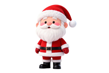 Obraz premium Cute Cartoon Santa Claus in Red Outfit