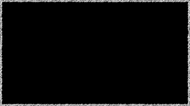 Hand drawn retro scribble border frame overlay animation on transparent background