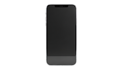 Black Smartphone with Black Screen and Silver Frame