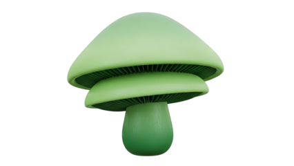 Two stacked green cartoon mushrooms