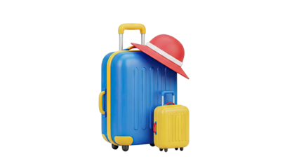 Two Suitcases and a Hat for Travel