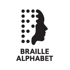 World Braille Day silhouette illustration of blind person reading braille book accessibility awareness vector