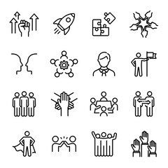 Simple Icon Set for Business, Team, and Leadership