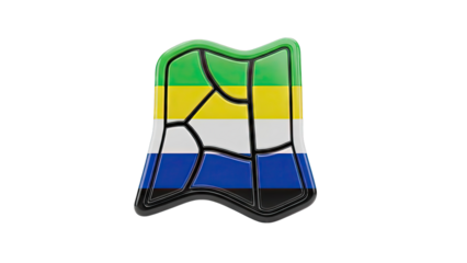 Gabon flag shaped puzzle piece