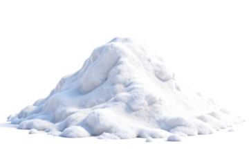 Pile of Snow on White Background