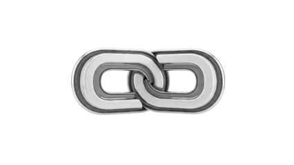 3D Rendered Metallic Chain Link Symbol